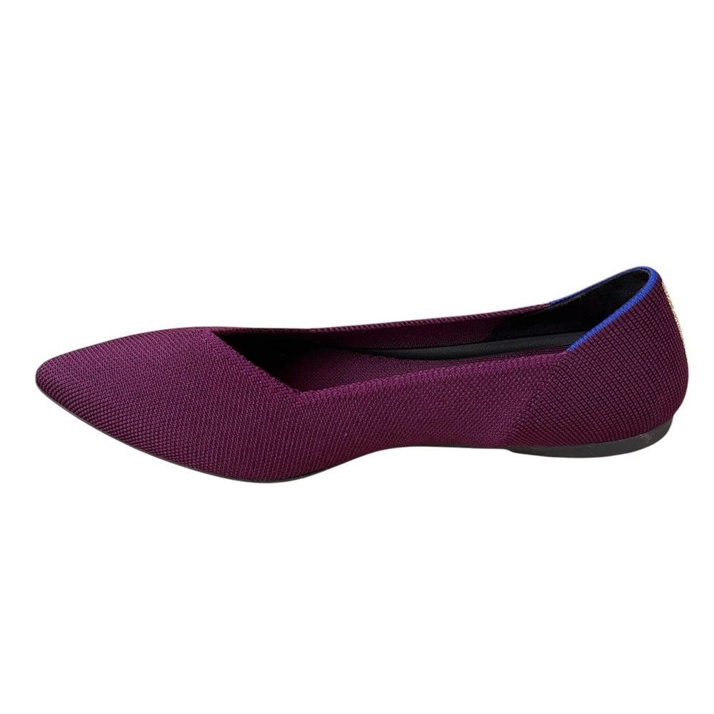 ROTHY’s “The Point II” Maroon & Gold Woven Flats - Picture 9 of 14